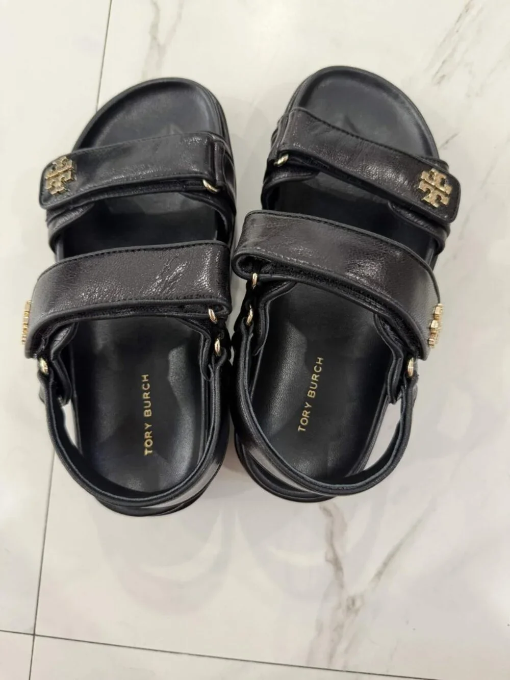 Tory Burch Kira Dual Strap Leather Sandal Women's Sizes 6, 7, 8.5